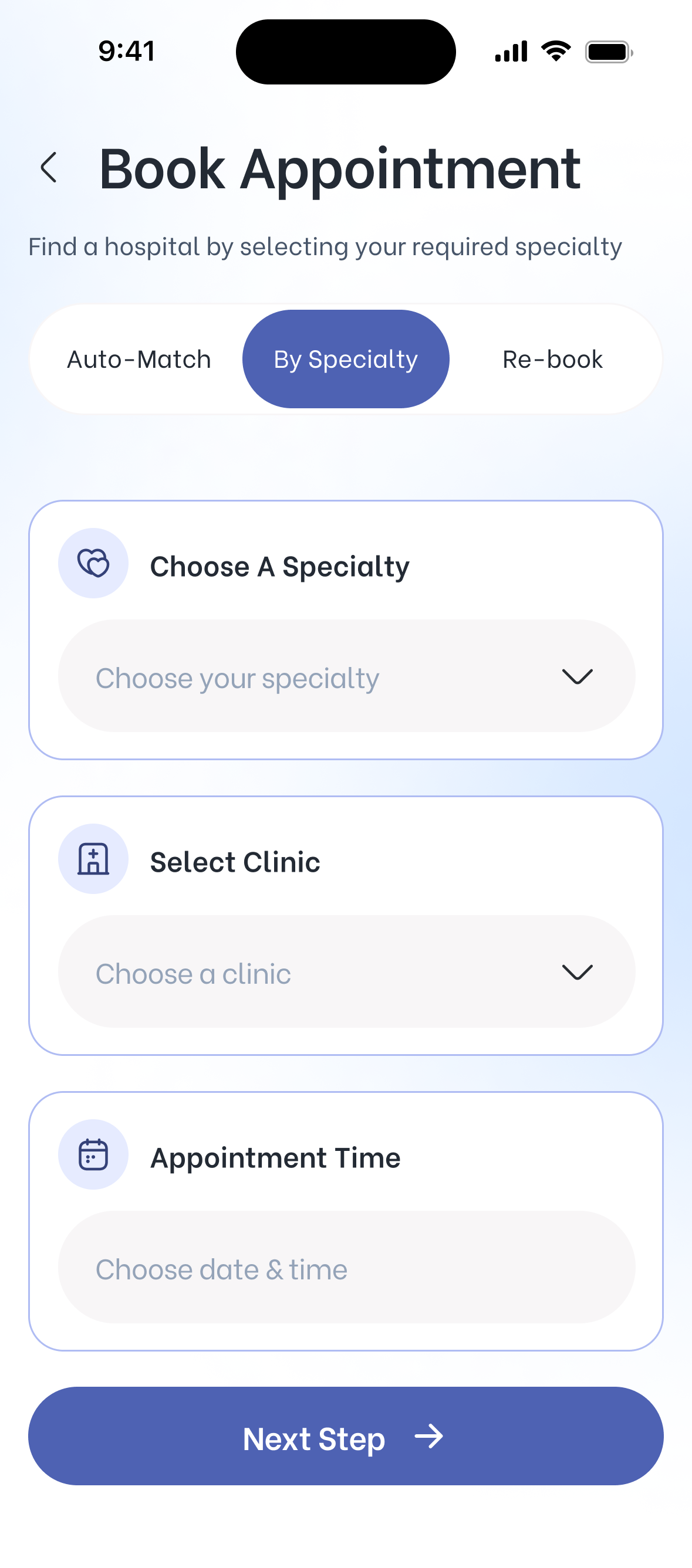 Clinix symptom matching screen