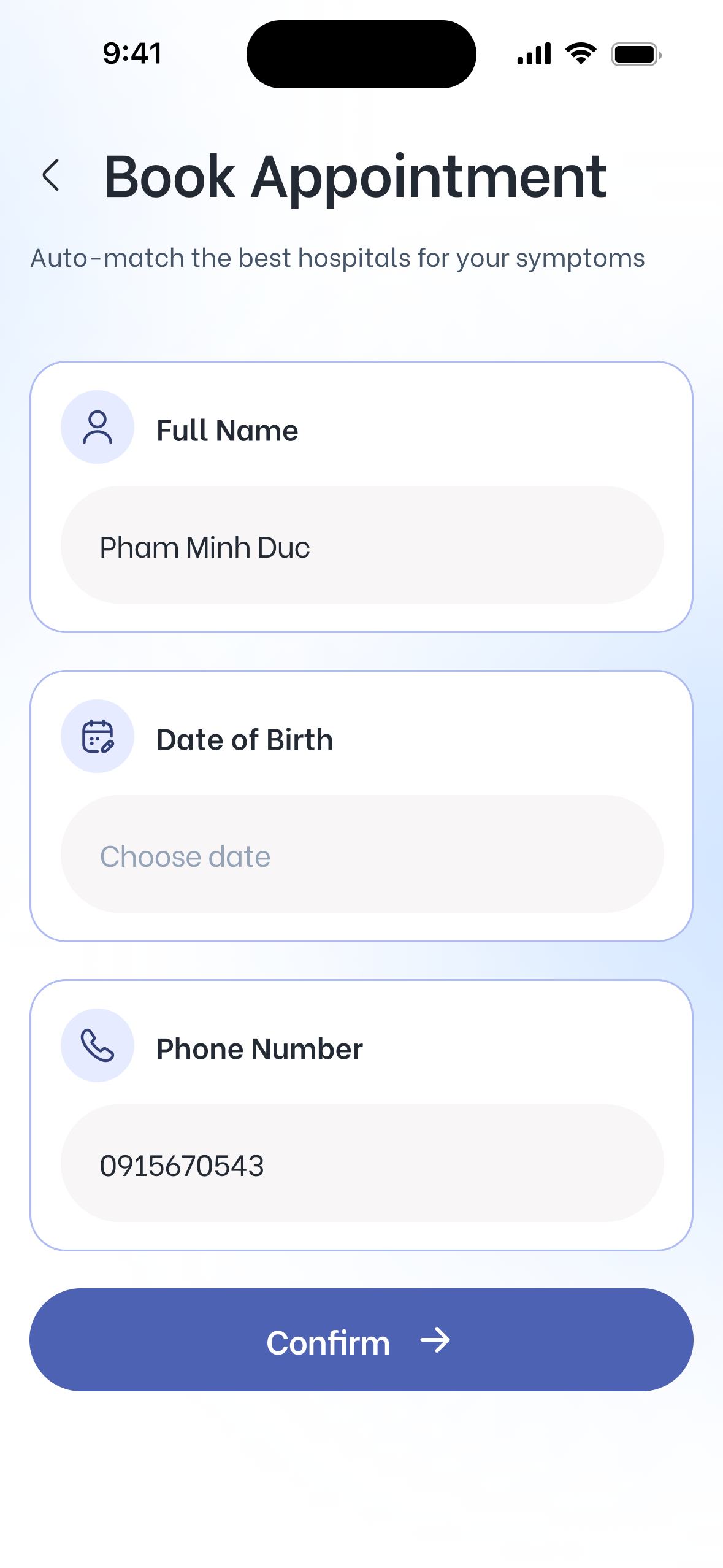 Clinix billing summary screen
