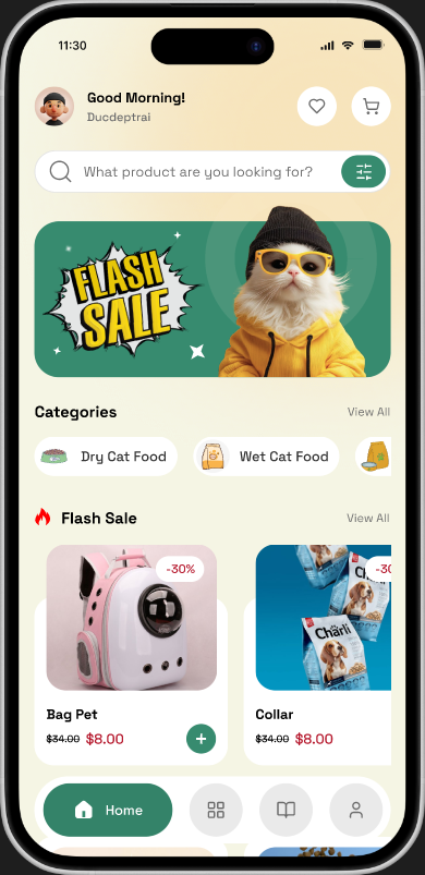 PawMart home flow screen
