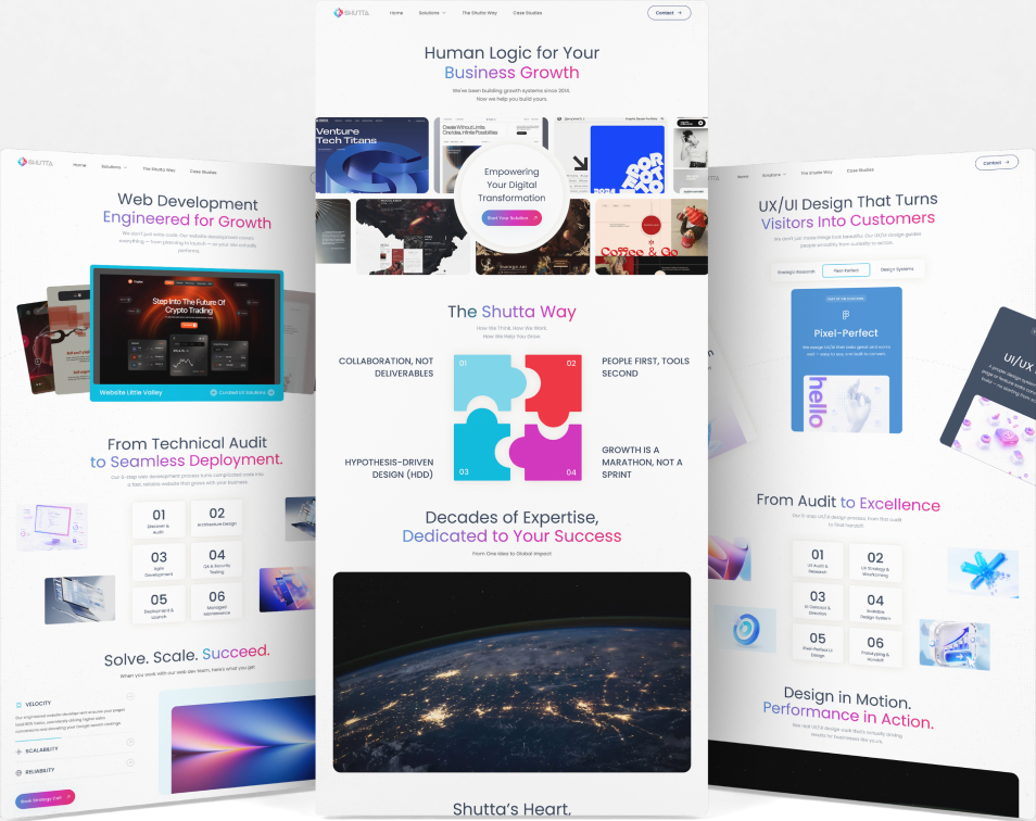 Shutta website overview