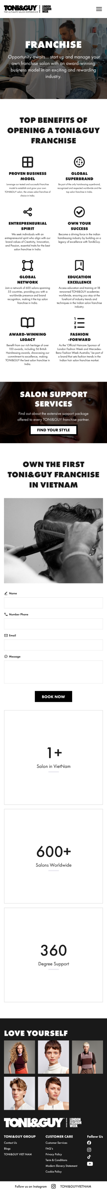 Toni and Guy Vietnam mobile page two
