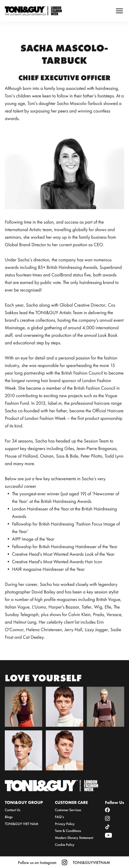 Toni and Guy Vietnam mobile page four